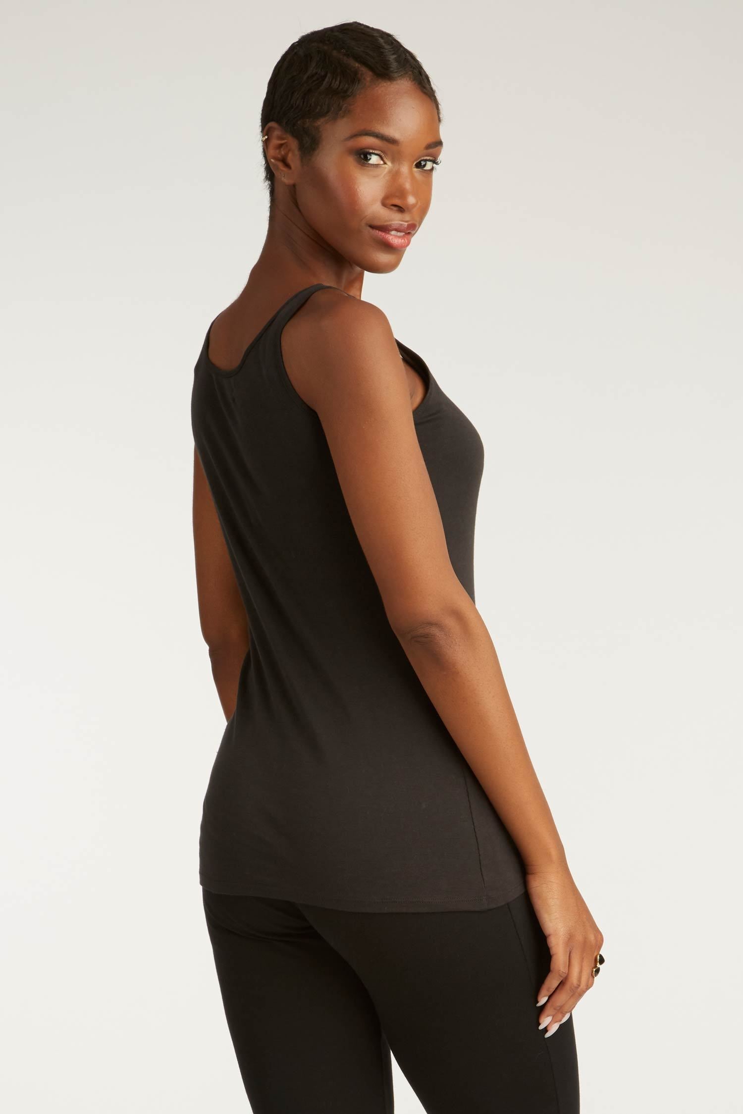 womens tank top black essential tanks sustainable fashion for women