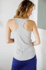 Womens Organic Cotton Top | Racer Back Tank | Gray