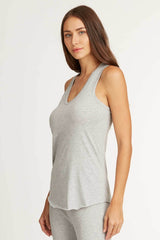 Womens Organic Cotton Top | Racer Back Tank | Gray
