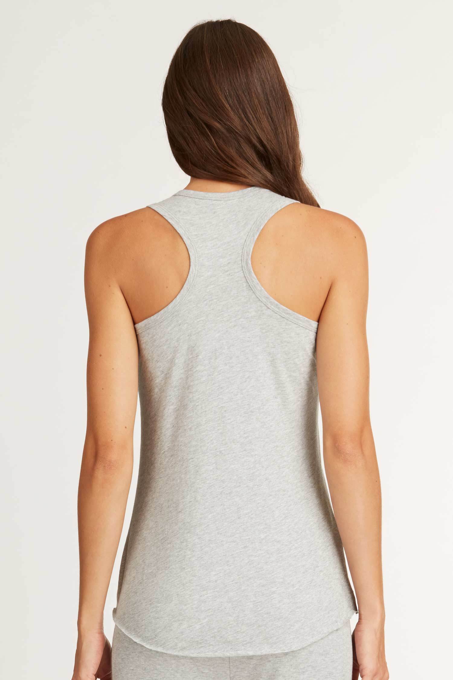 Womens Organic Cotton Top | Racer Back Tank | Gray