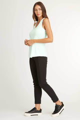 Womens Organic Cotton Top | Racer Back Tank | Mint Green