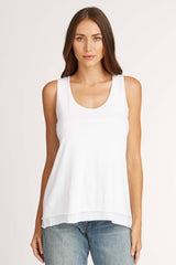 Womens Organic Cotton Top | Double Layer Tank | White