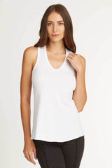 Womens Organic Cotton Top | Racer Back Tank | White