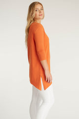 Womens Organic Cotton Top | Orange Asymmetrical Tunic | Indigenous