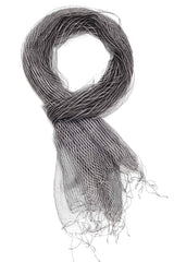 Handloomed Silk Scarf | Parallel Structure Scarf | Black White 