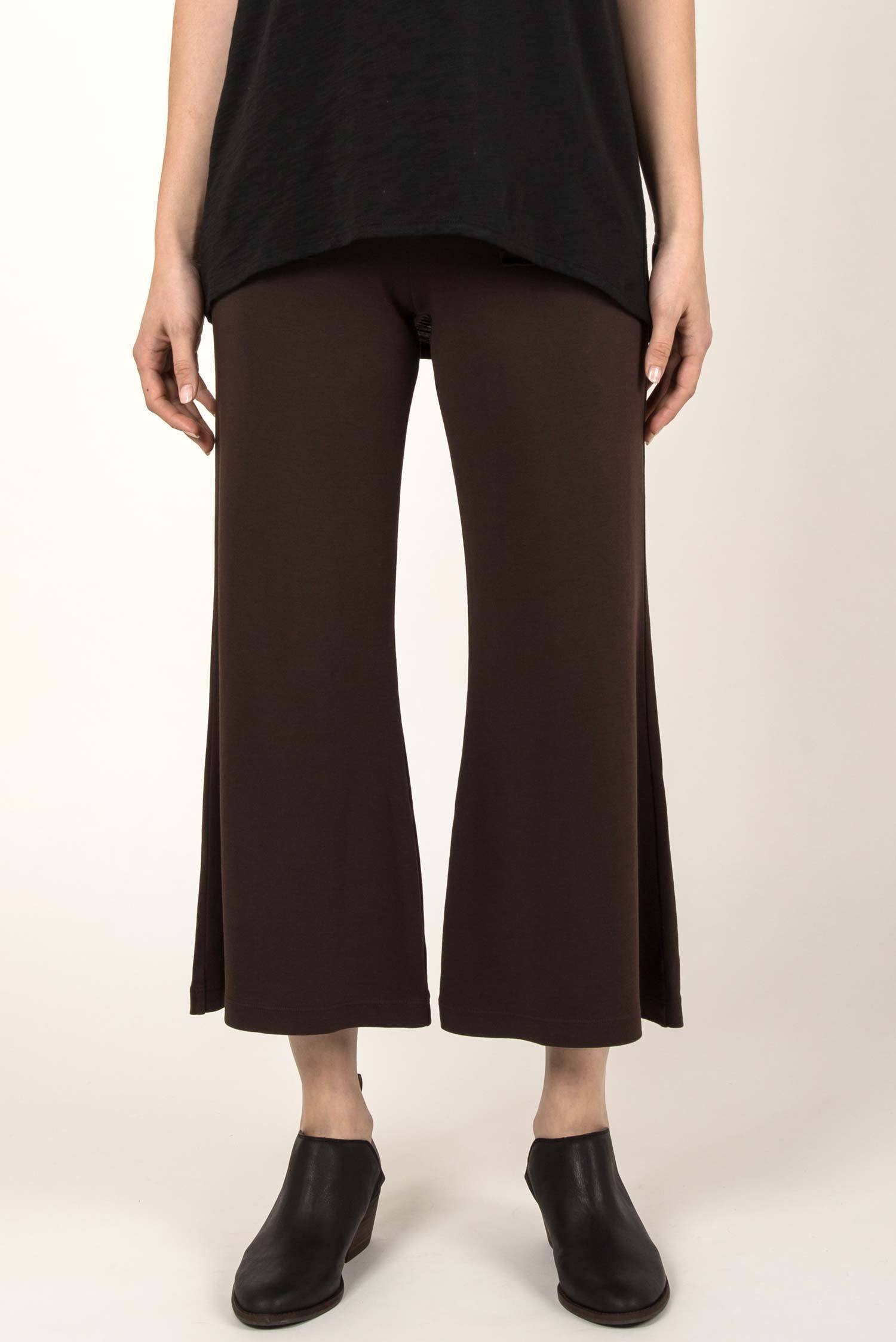 Womens organic cotton pants | Cropped Wide Leg Pant | Brown