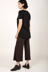 Womens organic cotton pants | Cropped Wide Leg Pant | Brown