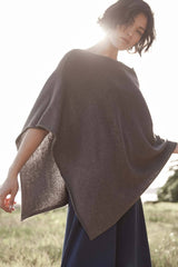 Womens Knit Poncho | Brown | Organic Cotton Poncho