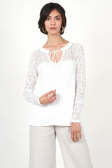 Pointelle Pullover Top