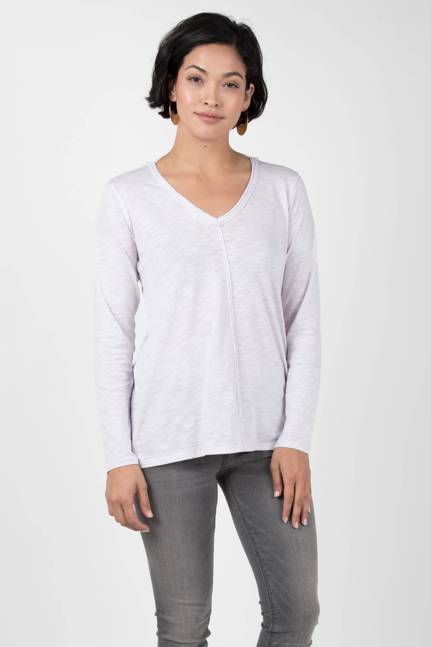 Womens Organic Cotton Shirt | Reversible V Neck Top
