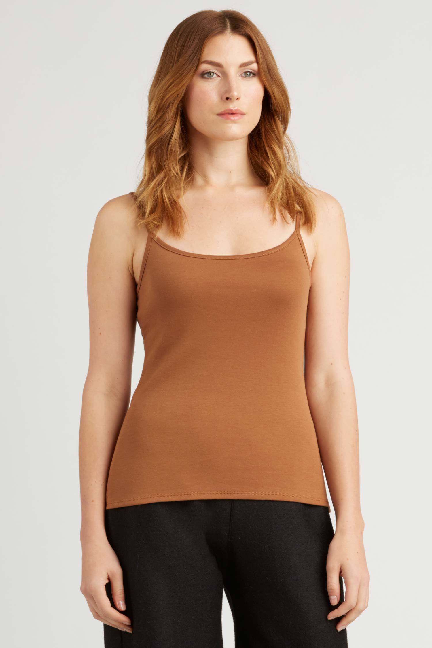Womens Tank Top Camisole Orange Brown | Organic Cotton Clothing Essentials