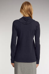 Womens Sustainable Clothing Top in Navy Blue Organic Cotton