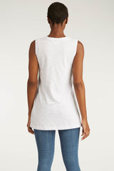 womens tank top white long v neck tee organic cotton clothing for women